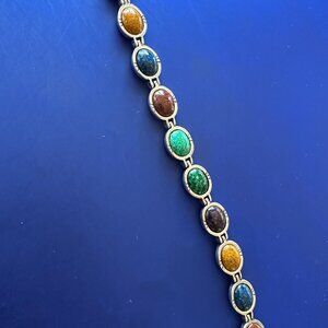 Vintage Sterling Multi Stone Bracelet